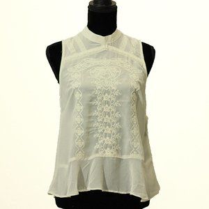 Charlotte Russe - Pale White Embellished Blouse